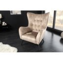 AMSTERDAM design bársony fotel - beige