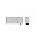 SOLUNA tömör akác komód - 145/175cm