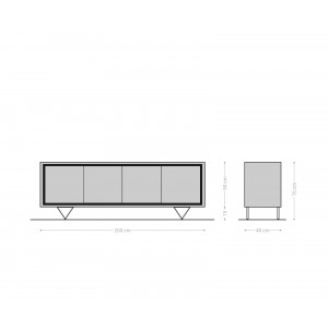 STONEGRACE prémium akác komód - 200cm - natúr