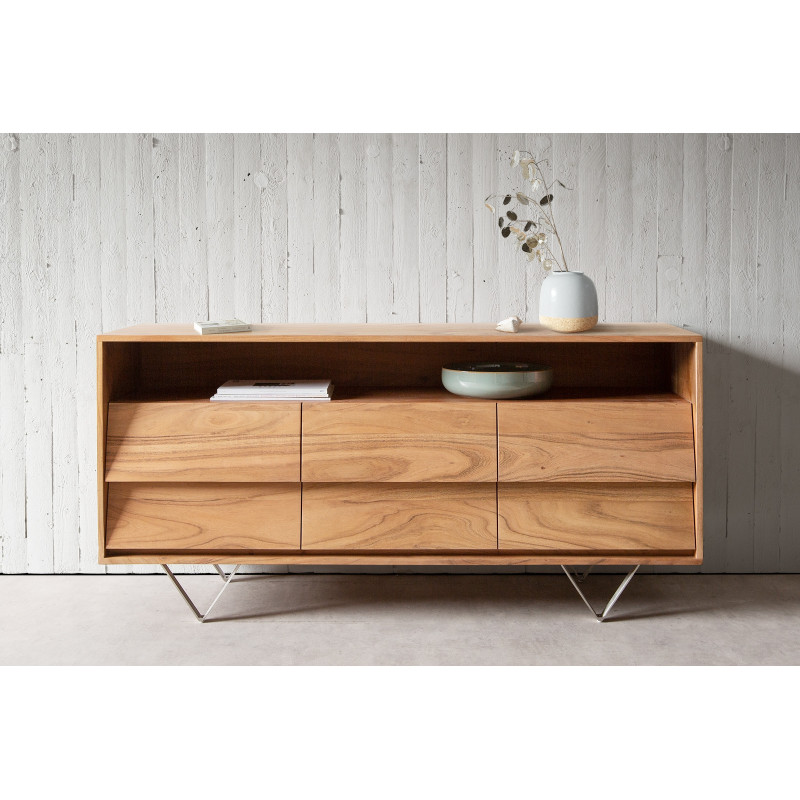 EVANS prémium akác komód - 145cm - natúr