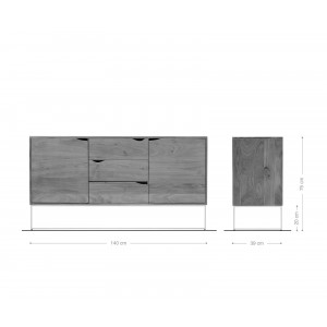 LOCOS prémium akác komód - 140cm
