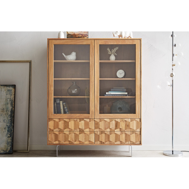 FEVON prémium akác vitrin - 145cm - natúr