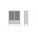 FEVON prémium akác vitrin - 145cm - natúr