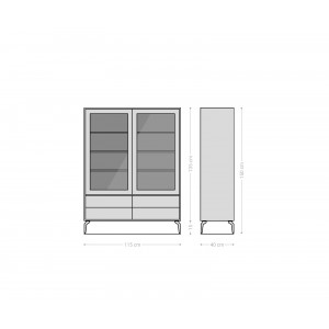 KLEO prémium akác vitrin - 150cm