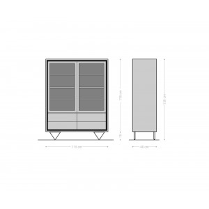 STONEGRACE prémium akác vitrin - 150cm - natúr
