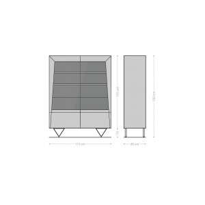 KENNEDY prémium akác vitrin - 150cm
