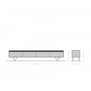 KIPLING prémium akác TV-szekrény - 200/240cm