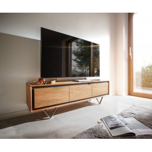 STONEGRACE-II prémium akác TV-szekrény - 145/200cm - natúr