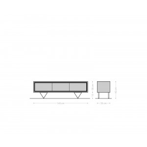 STONEGRACE-II prémium akác TV-szekrény - 145/200cm - natúr