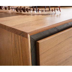 STONEGRACE-II prémium akác TV-szekrény - 145/200cm - natúr