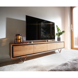 STONEGRACE-II prémium akác TV-szekrény - 145/200cm - natúr
