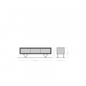 STONEGRACE-II prémium akác TV-szekrény - 145/200cm - natúr