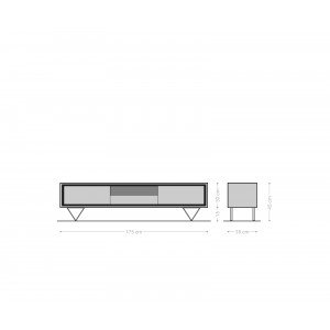 STONEGRACE prémium akác TV-szekrény - 175/240cm - natúr