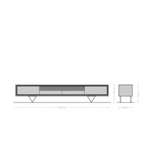 STONEGRACE prémium akác TV-szekrény - 175/240cm - natúr