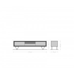 STONEGRACE prémium akác TV-szekrény - 175/240cm - natúr