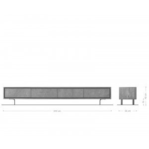 JUBILON prémium akác TV-szekrény - 200/220cm