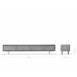 JUBILON prémium akác TV-szekrény - 200/220cm