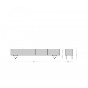 KENNEDY prémium akác TV-szekrény - 220cm
