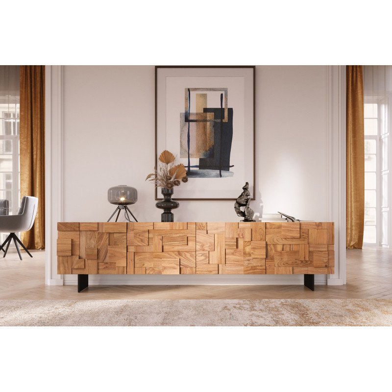 PUZZLE prémium akác TV-szekrény - 220cm