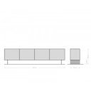 PUZZLE prémium akác TV-szekrény - 220cm