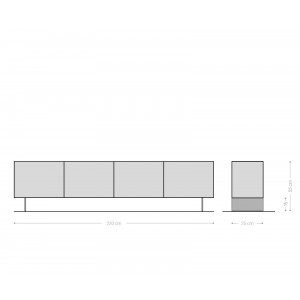 PUZZLE prémium akác TV-szekrény - 220cm