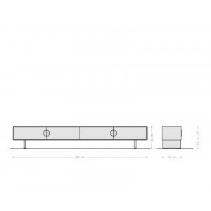 SURIMU prémium akác TV-szekrény - 175/240cm