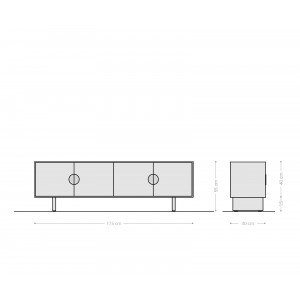 SURIMU prémium akác TV-szekrény - 175/240cm