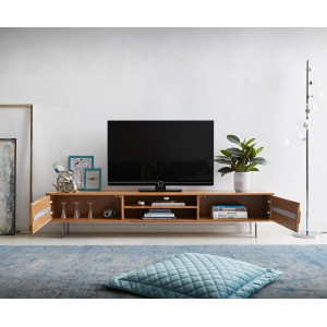 FEVON prémium akác TV-szekrény - 200/240cm - natúr