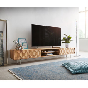 FEVON prémium akác TV-szekrény - 200/240cm - natúr