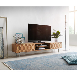 FEVON prémium akác TV-szekrény - 200/240cm - natúr