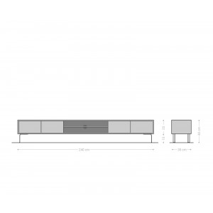 FEVON prémium akác TV-szekrény - 200/240cm