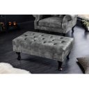 CHESTER design bársony fotel - antik szürke