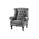 CHESTER design bársony fotel - antik szürke