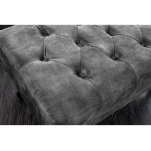CHESTER design bársony fotel - antik szürke