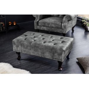 CHESTER design bársony fotel - antik szürke