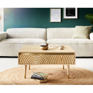 CIRCULO prémium mangófa dohányzóasztal - 80/115cm