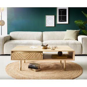 CIRCULO prémium mangófa dohányzóasztal - 80/115cm