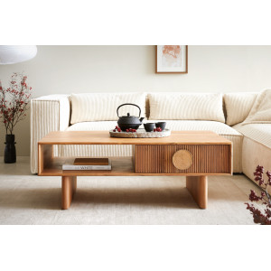 SURIMU prémium akác dohányzóasztal - 115cm bútor