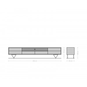 EVANS prémium akác TV-szekrény - 200/240cm