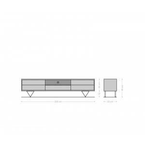 EVANS prémium akác TV-szekrény - 200/240cm