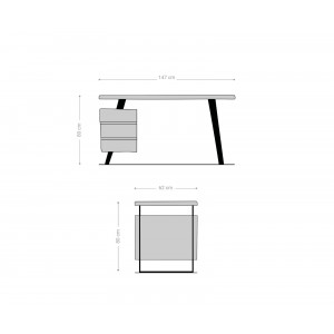 DELIBES prémium akác íróasztal - 150cm