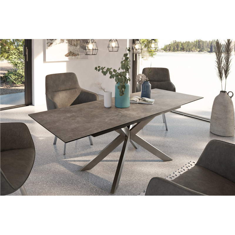 STRAUSS prémium kerámia étkezőasztal - 160-200cm - barna