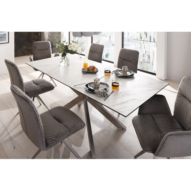 STRAUSS prémium kerámia étkezőasztal - 160-200cm - fehér