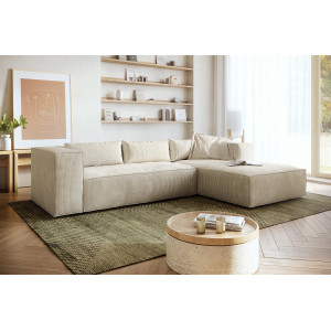 BROM modern kordbársony kanapé - beige - 260cm DELIFE