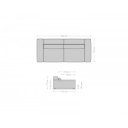 SIRPIO modern kanapé - szürke - 266cm