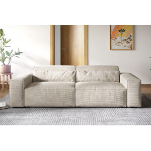 SIRPIO modern kordbársony kanapé - beige - 256/266cm DELIFE