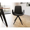 KELLER prémium bőr étkezőszék - fekete