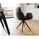 KELLER prémium bőr étkezőszék - fekete