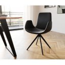 KELLER prémium bőr étkezőszék - fekete