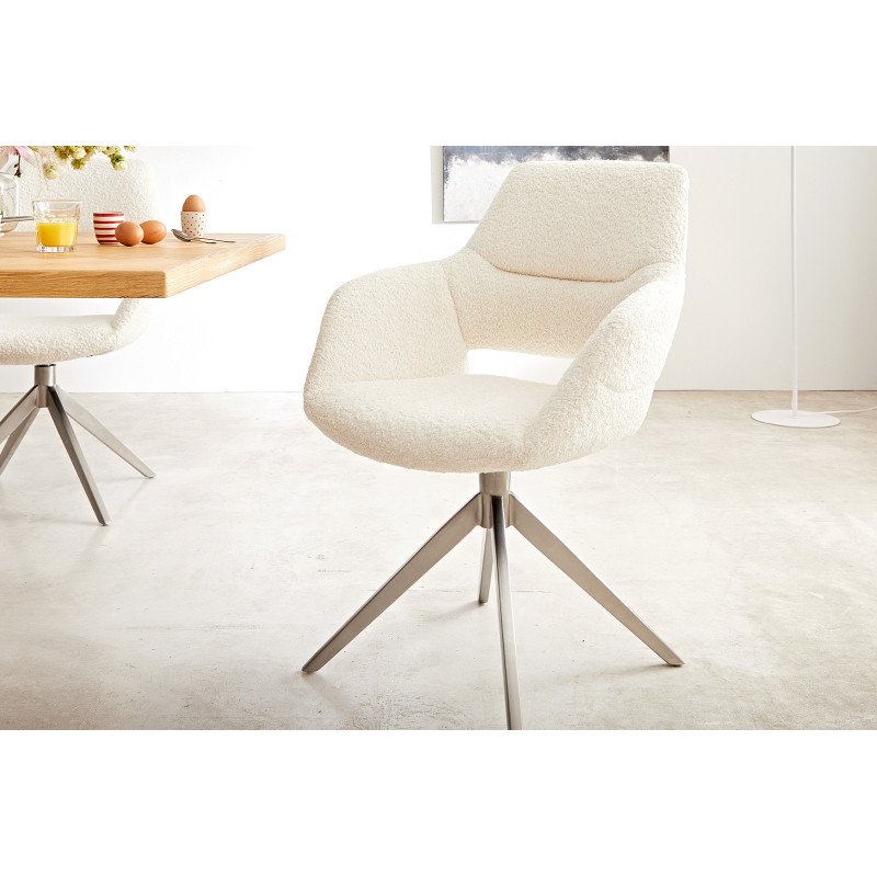 BARNES prémium boucle étkezőszék - fehér